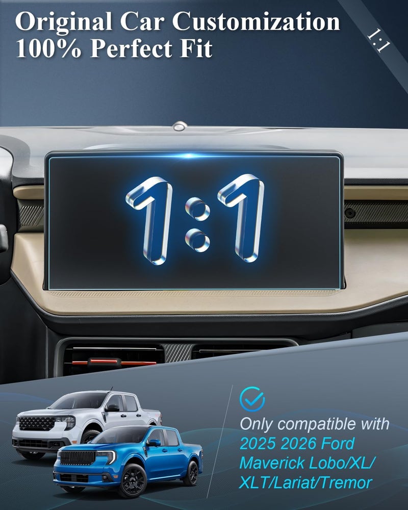 BIBIBO Matte Anti Glare for 2025 Ford Maverick Screen Protector 2025 Ford Maverick (Lobo/XL/XLT/Lariat/Tremor) 13.2 inch Tempered Glass [Anti-Scratch Anti-Reflection] Ford Maverick Trucks Accessories - Image 3